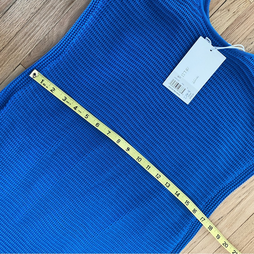 NWT Frame cobalt blue crochet bodycon beach pool party midi sheath tank dress - Picture 7 of 7